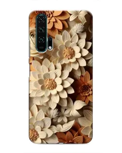 Чехол для Huawei Honor 20 Pro с картинкой «Бежевый флористический декор»