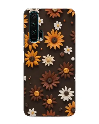 Чехол для Huawei Honor 20 Pro с картинкой «Узор из маленьких подсолнухов»