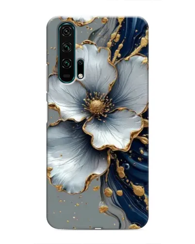 Чехол для Huawei Honor 20 Pro с картинкой «Белый цветок и золотой флюид» Чехол для Huawei Honor 20 Pro с картинкой «Белый цветок и золотой флюид»