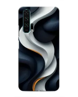 Чехол для Huawei Honor 20 Pro с картинкой «Объемные черно-белые ленты»