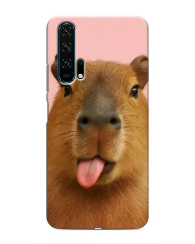 Чехол для Huawei Honor 20 Pro с картинкой «Капибара с языком»