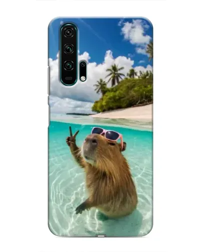 Чехол для Huawei Honor 20 Pro с картинкой «Капибара на море»