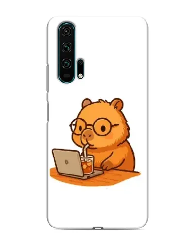 Чехол для Huawei Honor 20 Pro с картинкой «Капибара с ноутбуком»