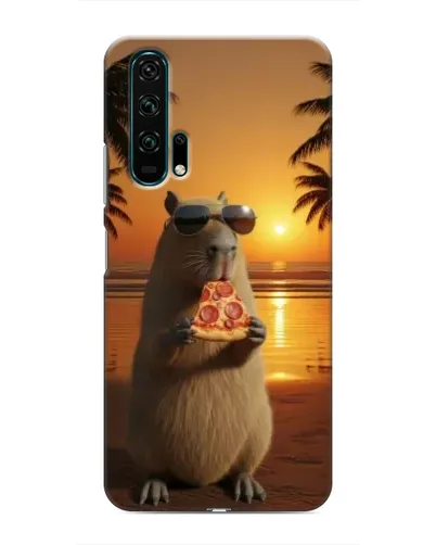 Чехол для Huawei Honor 20 Pro с картинкой «Капибара с пиццей»