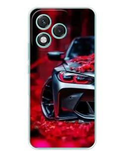 Чехол для Huawei Honor 400 Lite с картинкой «Спортивная BMW и цветы»