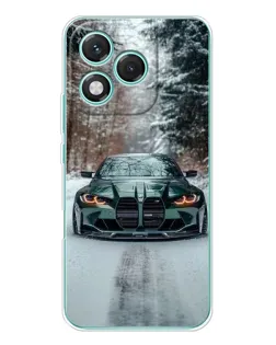 Чехол для Huawei Honor 400 Lite с картинкой «BMW в зимнем лесу»
