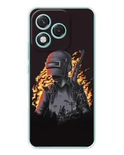 Чехол для Huawei Honor 400 Lite с картинкой «PUBG — огненный силуэт»
