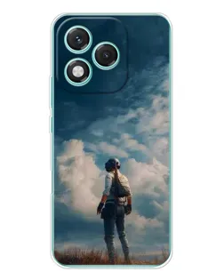 Чехол для Huawei Honor 400 Lite с картинкой «Герой PUBG на скале»