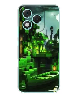 Чехол для Huawei Honor 400 Lite с картинкой «Minecraft лесной пейзаж»