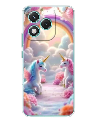 Чехол для Huawei Honor 400 Lite с картинкой «Радуга и единороги»