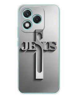 Чехол для Huawei Honor 400 Lite с картинкой «Металлический крест Jesus»