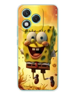 Чехол для Huawei Honor 400 Lite с картинкой «Губка Боб прыгает»