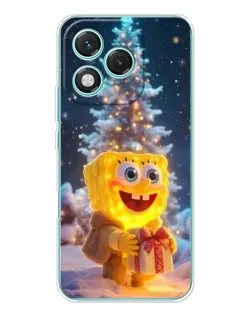 Чехол для Huawei Honor 400 Lite с картинкой «Рождественский Спанч Боб»