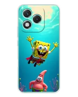 Чехол для Huawei Honor 400 Lite с картинкой «Спанч Боб под водой»