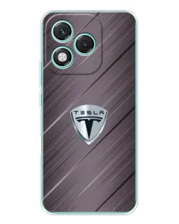 Чехол для Huawei Honor 400 Lite с картинкой «Металлическая текстура Tesla»