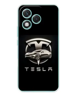 Чехол для Huawei Honor 400 Lite с картинкой «Tesla — серебристое авто»
