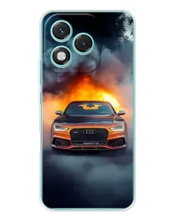 Чехол для Huawei Honor 400 Lite с картинкой «Audi в огненном дыму»