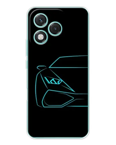 Чехол для Huawei Honor 400 Lite с картинкой «Голубой силуэт Lamborghini»