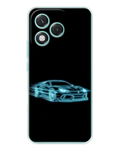 Чехол для Huawei Honor 400 Lite с картинкой «Неоновый контур Lamborghini»