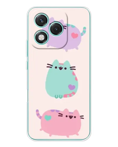 Чехол для Huawei Honor 400 Lite с картинкой «Pusheen трио»