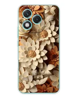 Чехол для Huawei Honor 400 Lite с картинкой «Бежевый флористический декор»