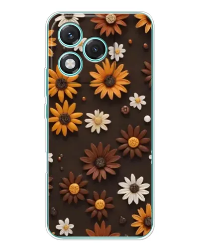 Чехол для Huawei Honor 400 Lite с картинкой «Узор из маленьких подсолнухов»