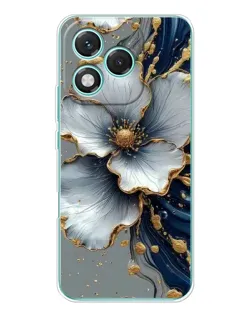 Чехол для Huawei Honor 400 Lite с картинкой «Белый цветок и золотой флюид»