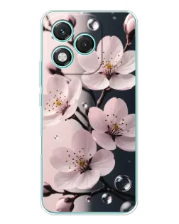 Чехол для Huawei Honor 400 Lite с картинкой «Нежная сакура и капли»