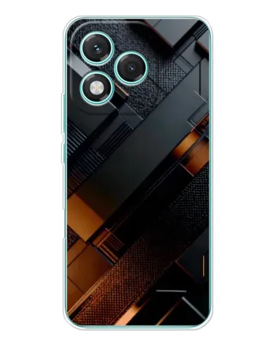 Чехол для Huawei Honor 400 Lite с картинкой «Черные геометрические блоки»
