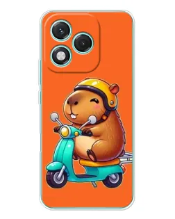 Чехол для Huawei Honor 400 Lite с картинкой «Капибара на скутере»