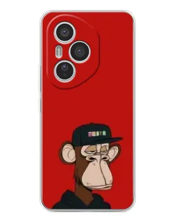 Чехол для Huawei Honor 400 Pro с картинкой «Bored Ape — красный фон» Чехол для Huawei Honor 400 Pro с картинкой «Bored Ape — красный фон»