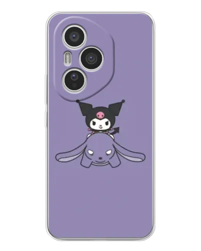 Чехол для Huawei Honor 400 Pro с картинкой «Kuromi на лиловом фоне»