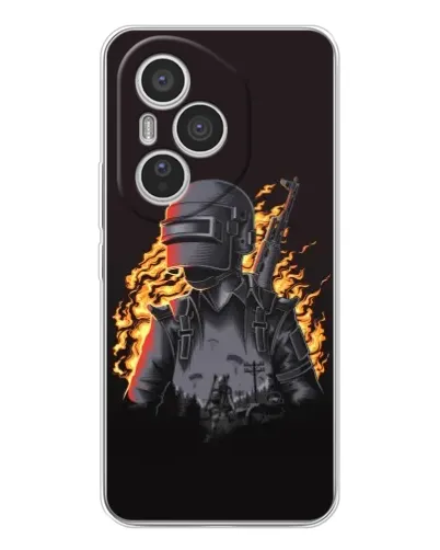 Чехол для Huawei Honor 400 Pro с картинкой «PUBG — огненный силуэт» Чехол для Huawei Honor 400 Pro с картинкой «PUBG — огненный силуэт»