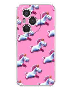 Чехол для Huawei Honor 400 Pro с картинкой «Единороги на розовом»