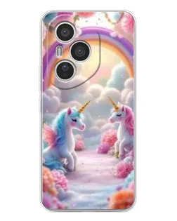 Чехол для Huawei Honor 400 Pro с картинкой «Радуга и единороги»