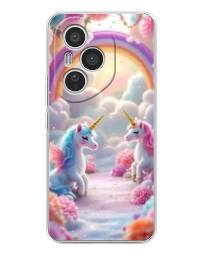 Чехол для Huawei Honor 400 Pro с картинкой «Радуга и единороги»
