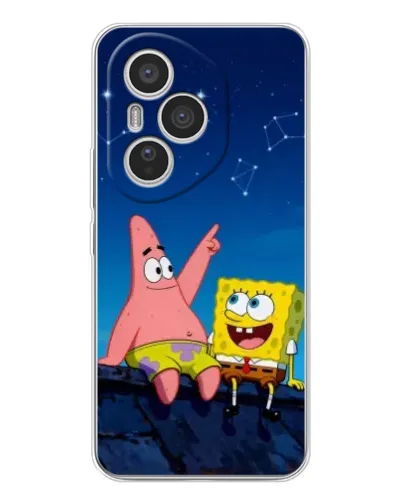 Чехол для Huawei Honor 400 Pro с картинкой «Губка Боб и Патрик ночью»