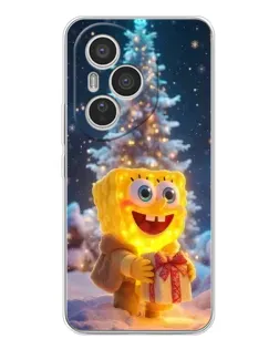 Чехол для Huawei Honor 400 Pro с картинкой «Рождественский Спанч Боб»