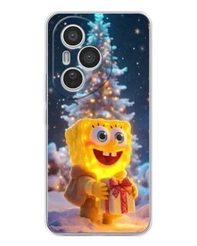 Чехол для Huawei Honor 400 Pro с картинкой «Рождественский Спанч Боб»