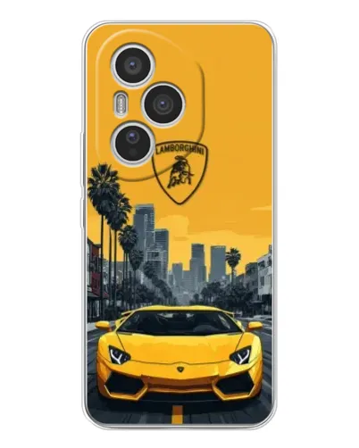 Чехол для Huawei Honor 400 Pro с картинкой «Желтый Lamborghini город»