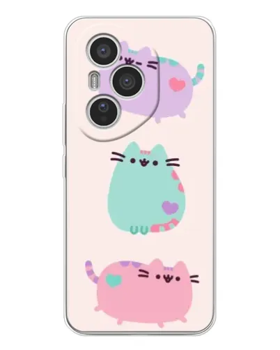 Чехол для Huawei Honor 400 Pro с картинкой «Pusheen трио»