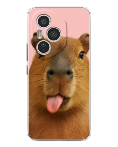 Чехол для Huawei Honor 400 Pro с картинкой «Капибара с языком»
