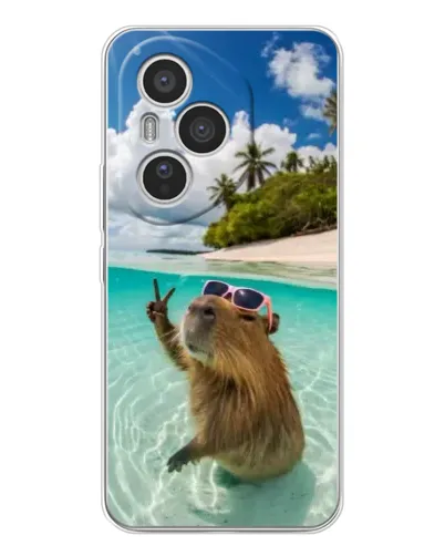 Чехол для Huawei Honor 400 Pro с картинкой «Капибара на море»