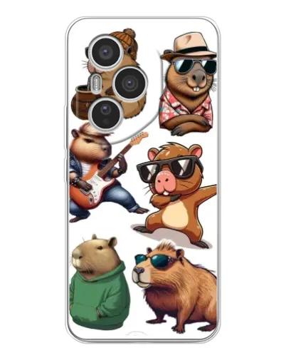 Чехол для Huawei Honor 400 Pro с картинкой «Крутые капибары музыканты»