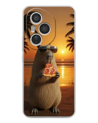 Чехол для Huawei Honor 400 Pro с картинкой «Капибара с пиццей»