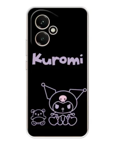 Чехол для Huawei Honor 400 с картинкой «Kuromi — черный минимализм»