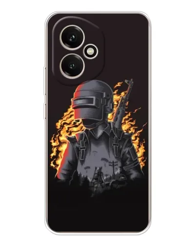 Чехол для Huawei Honor 400 с картинкой «PUBG — огненный силуэт»