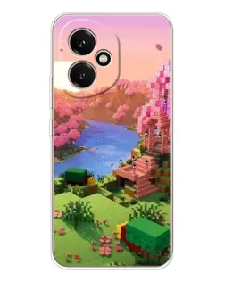 Чехол для Huawei Honor 400 с картинкой «Розовое дерево Minecraft»