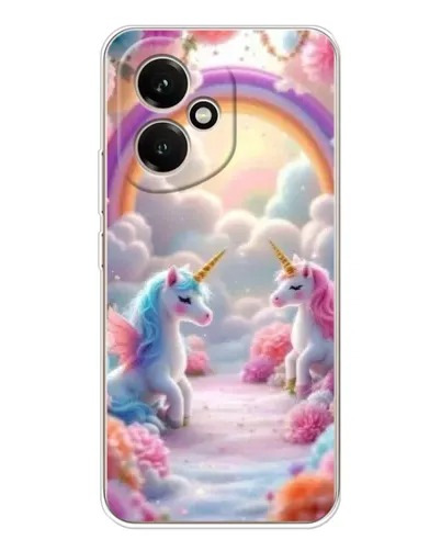 Чехол для Huawei Honor 400 с картинкой «Радуга и единороги»