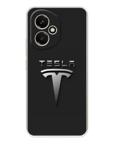 Чехол для Huawei Honor 400 с картинкой «Стальной логотип Tesla»